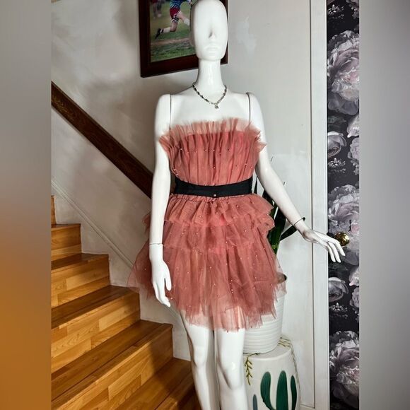 Anthropologie x Maeve Tiered Strapless Tulle Dress - Picture 5 of 8